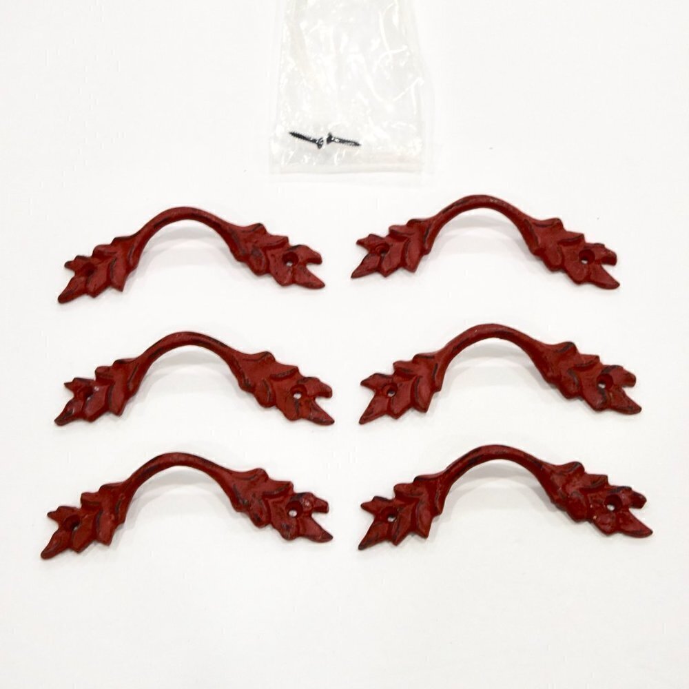 New set of 6 red pull / knob, many available